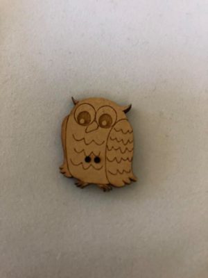 Wooden button owl