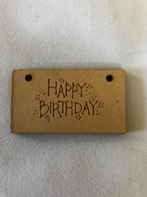 Wooden button happy birthday