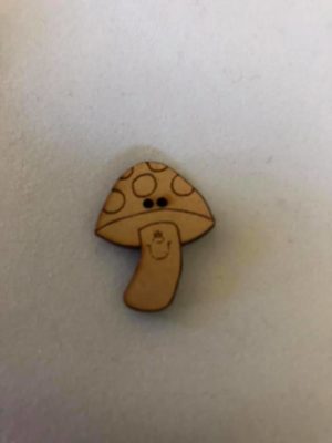 Wooden button mushrooms
